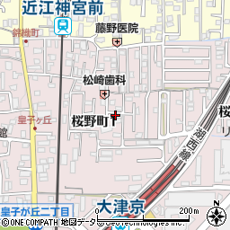 滋賀県大津市桜野町1丁目8周辺の地図