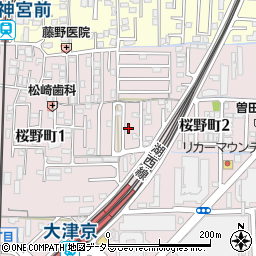 滋賀県大津市桜野町周辺の地図