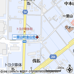 愛知県刈谷市一里山町（伐払）周辺の地図