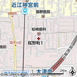 滋賀県大津市桜野町1丁目9-20周辺の地図