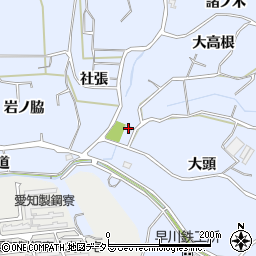愛知県東海市荒尾町大高根周辺の地図
