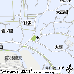 愛知県東海市荒尾町（大高根）周辺の地図