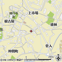 愛知県岡崎市細川町上市場1周辺の地図