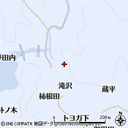 愛知県豊田市下山田代町滝沢周辺の地図