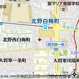京都府京都市北区北野下白梅町周辺の地図