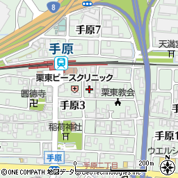 滋賀県栗東市手原周辺の地図