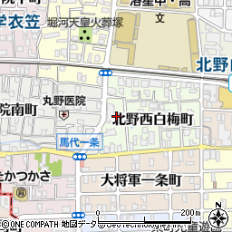 京都府京都市北区北野西白梅町周辺の地図