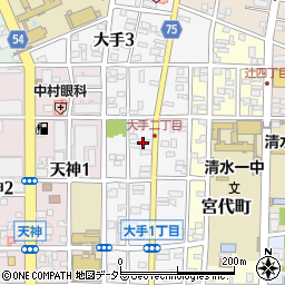 静岡県静岡市清水区大手周辺の地図