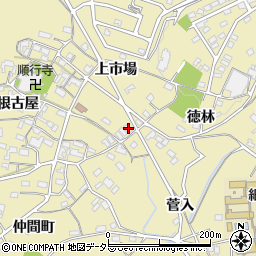 愛知県岡崎市細川町上市場2周辺の地図