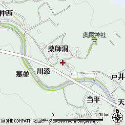 愛知県岡崎市奥殿町薬師洞周辺の地図
