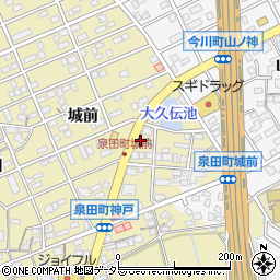 愛知県刈谷市泉田町城前180周辺の地図