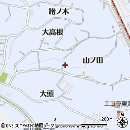 愛知県東海市荒尾町山ノ田18-4周辺の地図
