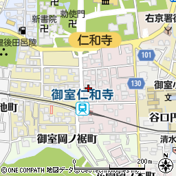京都府京都市右京区御室小松野町周辺の地図