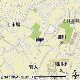 愛知県岡崎市細川町徳林周辺の地図