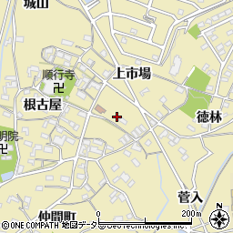 愛知県岡崎市細川町上市場19周辺の地図