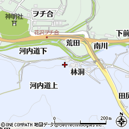 愛知県豊田市下山田代町河内道上周辺の地図