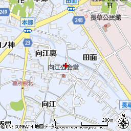 愛知県大府市長草町向江裏19周辺の地図
