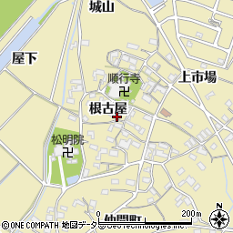 愛知県岡崎市細川町根古屋周辺の地図