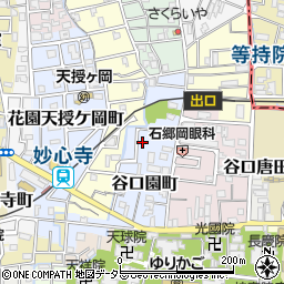 京都府京都市右京区谷口園町周辺の地図