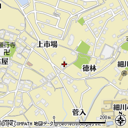 愛知県岡崎市細川町上市場54周辺の地図