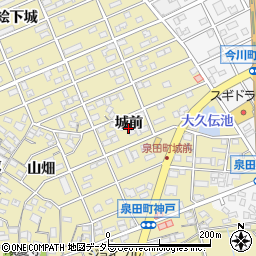 愛知県刈谷市泉田町城前周辺の地図