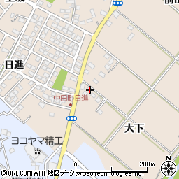 愛知県豊田市中田町大下周辺の地図