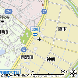愛知県大府市北崎町皆瀬周辺の地図