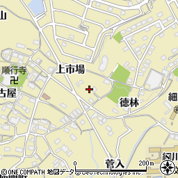 愛知県岡崎市細川町上市場50周辺の地図