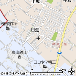 愛知県豊田市中田町日進周辺の地図