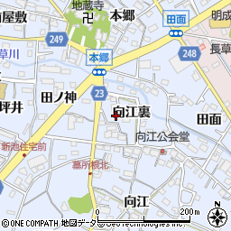 愛知県大府市長草町向江裏29周辺の地図