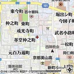 京都府京都市上京区西無車小路町周辺の地図