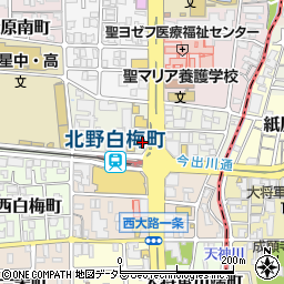 京都府京都市北区北野上白梅町28周辺の地図