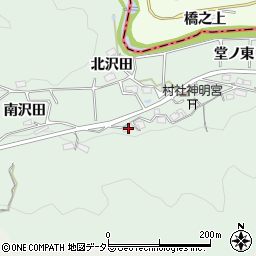 愛知県岡崎市日影町南沢田56周辺の地図