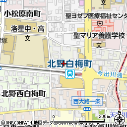 京都府京都市北区北野上白梅町周辺の地図