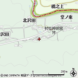 愛知県岡崎市日影町南沢田68周辺の地図