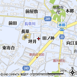 愛知県大府市長草町（坪井）周辺の地図