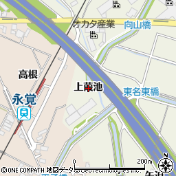 愛知県豊田市鴛鴨町上葭池周辺の地図