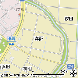 愛知県大府市北崎町森下周辺の地図