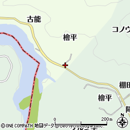 愛知県豊田市滝脇町（檜平）周辺の地図
