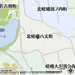 京都府京都市右京区北嵯峨八丈町周辺の地図