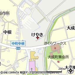 愛知県豊田市西田町けやき周辺の地図