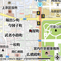 京都府京都市上京区梅屋町周辺の地図