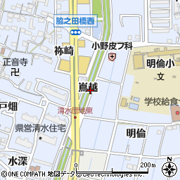 愛知県東海市荒尾町嶌越周辺の地図