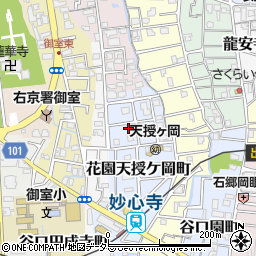 京都府京都市右京区花園天授ケ岡町周辺の地図