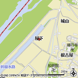 愛知県岡崎市細川町屋下周辺の地図