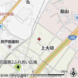愛知県豊田市花園町上大切周辺の地図