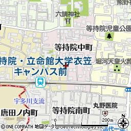 京都府京都市北区等持院中町47-4周辺の地図