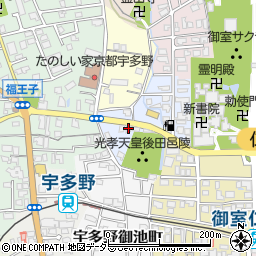 京都府京都市右京区宇多野馬場町周辺の地図