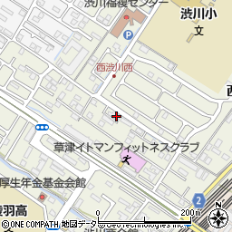 滋賀県草津市西渋川周辺の地図