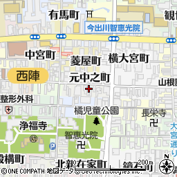 京都府京都市上京区元中之町502周辺の地図